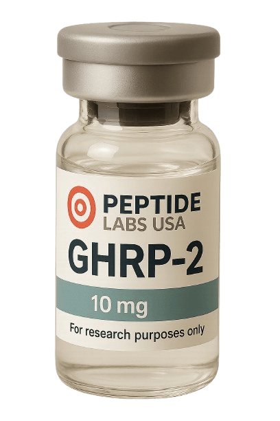 GHRP-2 10mg - Primarily studied for muscle growth, fat loss, recovery, longevity, cognitive performance, and more. - 99% HPLC purity research peptide