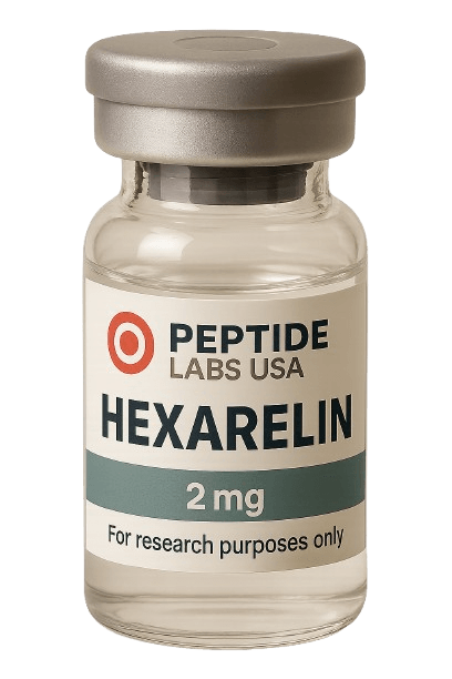 Hexarelin 2mg - Primarily studied for muscle growth, fat loss, recovery, longevity, cognitive performance, and more. - 99% HPLC purity research peptide