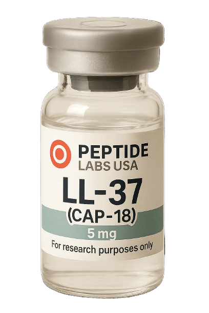 LL-37 5mg (CAP-18) - Primarily studied for muscle growth, fat loss, recovery, longevity, cognitive performance, and more. - 99% HPLC purity research peptide